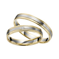 2 x Trauringe mit Diamant Bicolor 585er  gallery