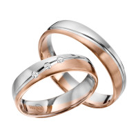 2 x Trauringe mit Diamant Bicolor 585er  gallery