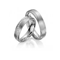 2 x Trauringe mit Diamant Palladium 585  gallery