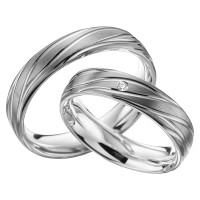 2 x Trauringe mit Diamant Palladium 585  gallery