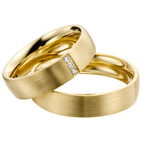 2 x Trauringe mit Diamant 585er Gold - E gallery
