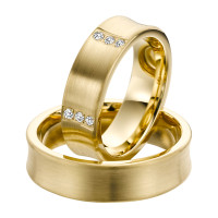 2 x Trauringe mit Diamant 585er Gold - E gallery