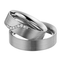 2 x Trauringe mit Diamant 585er Gold - E gallery