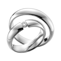 2 x Trauringe mit Diamant 585er Gold - E gallery
