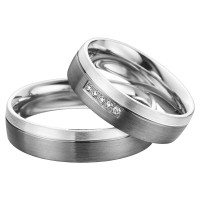 2 x Trauringe mit Diamant 585er Palladiu gallery