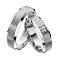 2 x Trauringe mit Diamant 585er Palladiu gallery