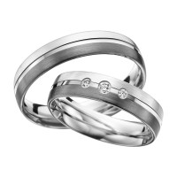 2 x Trauringe mit Diamant 585er Palladiu gallery