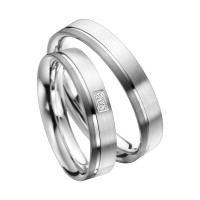 2 x Trauringe mit Diamant 585er Palladiu gallery