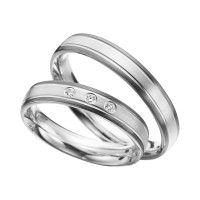 2 x Trauringe mit Diamant 585er Palladiu gallery