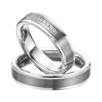 2 x Trauringe mit Diamant 585er Palladiu gallery