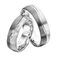 2 x Trauringe mit Diamant 585er Palladiu gallery