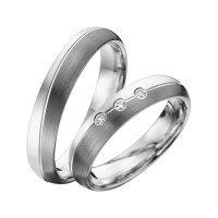 2 x Trauringe mit Diamant 585er Palladiu gallery