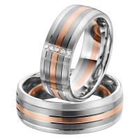 2 x Trauringe mit Diamant 585er Palladiu gallery