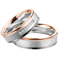 2 x Trauringe mit Diamant 585er Palladiu gallery