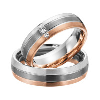 2 x Trauringe mit Diamant 585er Palladiu gallery