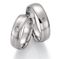 2 x Trauringe mit Diamant - White Style  gallery