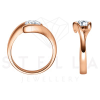585er Rotgold Spannring geschwungen mit Diamant 0,50 ct. 3