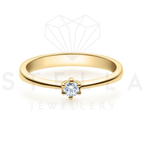 Verlobungsring Solitaire 585er Gelbgold 0,10ct. Diamant...