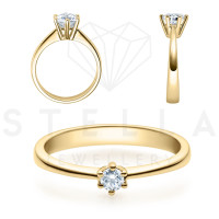 Verlobungsring Solitaire 585er Gelbgold 0,10ct. Diamant...