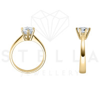 Verlobungsring Solitaire 585er Gelbgold 0,25ct. Diamant 6er 