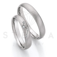2 x Stahl Trauringe mit Diamant zus. ca. gallery
