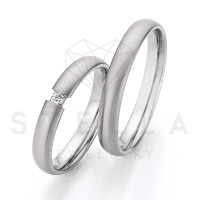 2 x Stahl Trauringe mit Diamant zus. ca. gallery