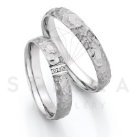 2 x Stahl Trauringe mit Diamant zus. ca. gallery