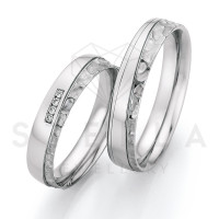2 x Stahl Trauringe mit Diamant zus. ca. gallery