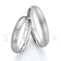 2 x Stahl Trauringe mit Diamant ca. 0,03 gallery