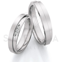 2 x Stahl Trauringe mit Diamanten zus. c gallery