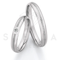 2 x Stahl Trauringe mit Diamant ca. 0,05 gallery