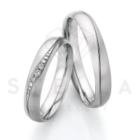 2 x Stahl Trauringe mit Diamanten zus. c gallery