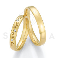 2 x 585er Gold Trauringe mit Diamanten c gallery