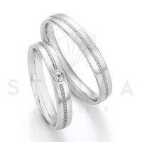 2 x 585er Gold Trauringe mit Diamant ca. gallery