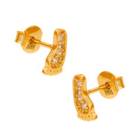 Paar 585er Gold Ohrstecker mit Zirkonia  gallery