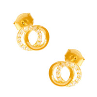 Paar 585er Gold Ohrstecker mit Zirkonia  gallery