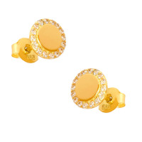 Paar 585er Gold Ohrstecker mit Zirkonia  gallery