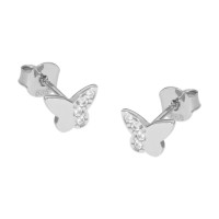 Paar 585er Gold Ohrstecker mit Zirkonia Schmetterling Ohrsch