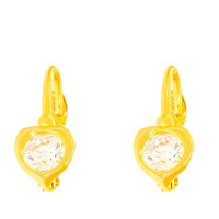 Paar 585er Gold Klappbrisur Ohrringe Herz Ohrhänger Kin