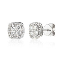 585er Weißgold Diamanten zus. 0,36 ct. Ohrstecker Ohrr