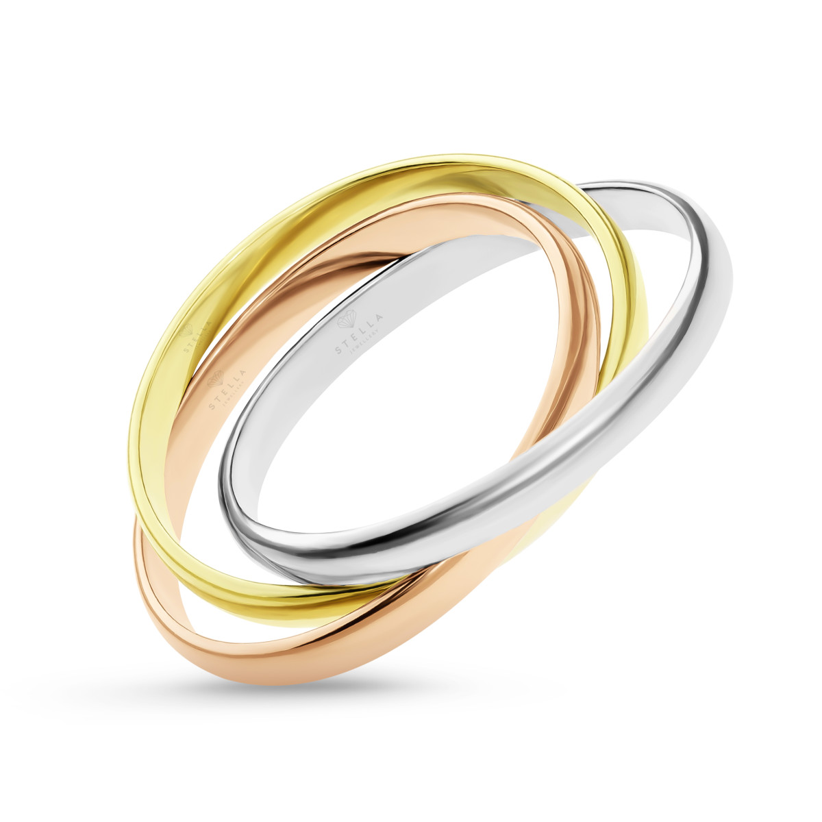 585er Gold Damen Ring Tricolor 3 Reihig Verschlungen 350 00