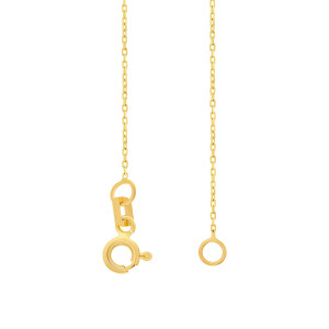 585er Gold Gravierbare Halskette mit Runden Zirkonia Anhänger Ø20 Plättchen Namenskette