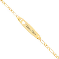 585er Gold Kinder Armband Figarokette Herz Goldarmband Baby 