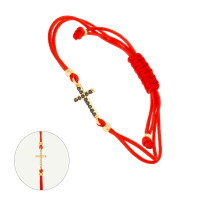 Geflochten Armband mit 585er Gelbgold Ku gallery