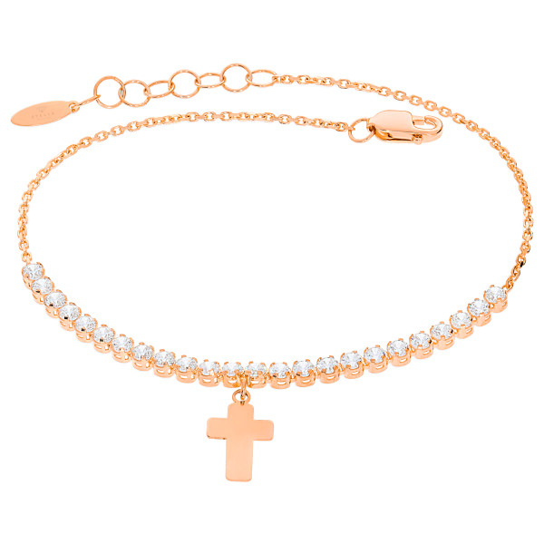 585 Gold Rosenkranz Kreuz Armband Anhänger Rosary Maria bracelet Gelbgold 3092