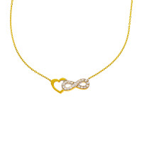 585er Gold Kette mit Herz Infinity mit Z gallery