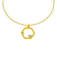 585er Gold Kette mit Sechseck Anhän gallery