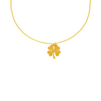 585er Gold Collierkette mit Kleeblatt An gallery