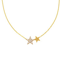 585er Gold Kette mit Sterne Anhänge gallery