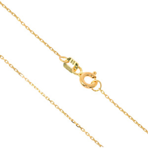 585er Gelbgold Kette mit Herz Anhänger Zirkonia Gravur Halskette Collier